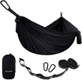 Camping Hammock - Portable Hammock Single Hammock Camping Accessories Gear for Outdoor Indoor Adult Kids, USA Based Brand (Black)